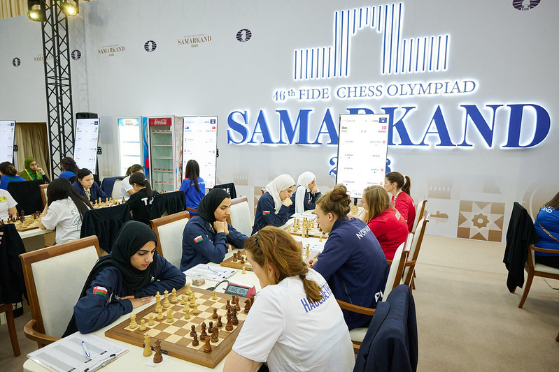 Jugadores en la Olimpiada de Ajedrez de Samarcanda 2026